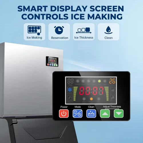 Miniatura 3 de Máquina comercial para hacer hielo, 580 LBS/día, aprobación ETL, autolimpieza con filtro, contenedor de almacenamiento de 400 libras, máquina