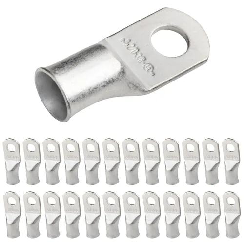 SELTERM 25 piezas de lengüetas de cable de batería de cobre estañado de grado marino de 2/0 AWG de 3/8 pulgadas, terminales de anillo de calibre 00,