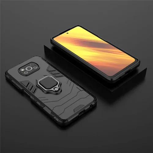 Miniatura 6 de Compatible con Xiaomi Poco X3, Mi Poco X3 NFC, soporte de agarre de anillo de metal, parachoques duro a prueba de golpes
