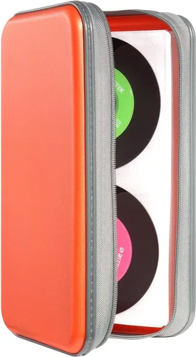 Miniatura 13 de UENTIP Funda para CD, capacidad para 96 CD, de plástico duro, cartera protectora para CD/DVD, para coche, hogar, viajes (96, negro) CD DVD