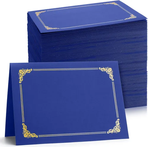 Miniatura 11 de Fainne 80 soportes para certificados para diplomas, portadocumentos para certificados, carpetas de certificados con borde de lámina dorada