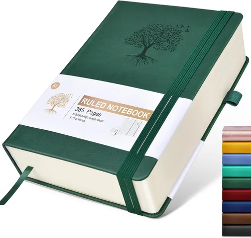 Miniatura 9 de Cuaderno Diario con Líneas - 365 Páginas A5 Cuaderno Grueso para Escribir para Hombres y Mujeres, Cuaderno con Rayas Universitarias, Diario de Cuero