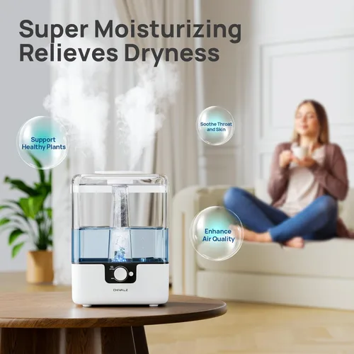 Miniatura 4 de CHIVALZ Humidificadores de 6L para Dormitorio, Habitación Grande, Hogar, Humidificadores de Niebla Fría de Llenado Superior para Guardería de Bebé