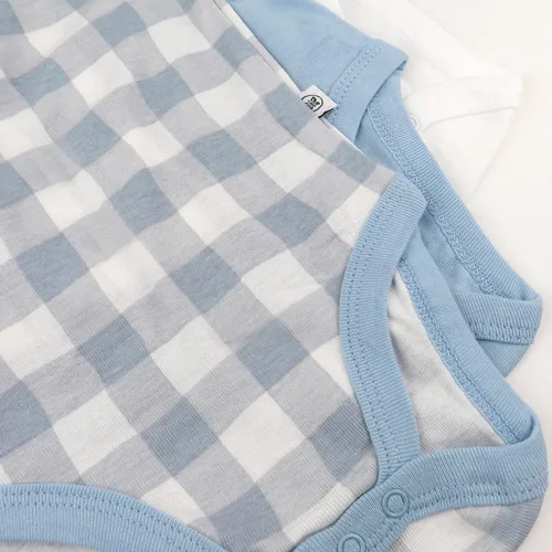 Miniatura 3 de HonestBaby Body tipo kimono de algodón orgánico de manga larga para bebé (3 unidades)