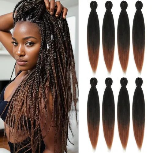 Miniatura 36 de Cabello trenzado preestirado - 12 pulgadas, 8 paquetes, cabello trenzado natural negro corto para trenzas torcidas o trenzas en caja, extensiones