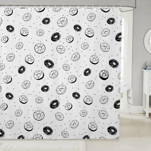 Miniatura 22 de Manfei Cortinas de ducha para niños con diseño de perros de dibujos animados, bonitas cortinas de baño para niñas y niños pequeños, cortinas