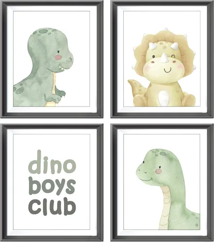 Dino - Póster de acuarela para niños, niños, habitación de niños, habitación de juegos, decoración de habitación de juegos, decoración de