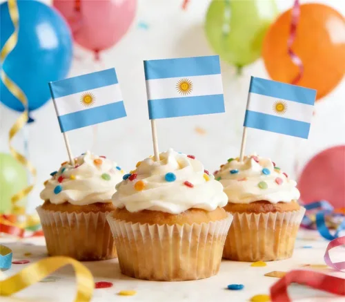 Miniatura 3 de JAVD CYPS - 100 banderas argentinas con palillos de dientes, mini palillo para cupcakes, banderas argentinas, decoración de fiesta, celebración