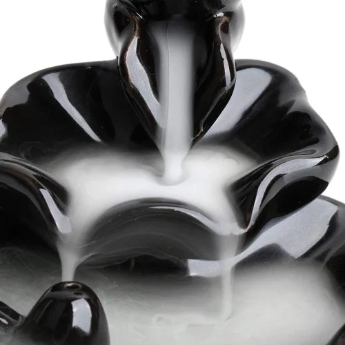 Miniatura 4 de Quemador de Incienso en Cascada, Soporte de Incienso de Reflujo de Loto, Incensario de Cerámica para Conos y Varillas, Soporte de Porcelana con 10