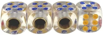 Miniatura 3 de 4 piezas Tapones para válvula de neumático de coche, universales para ruedas de vehículos, forma de dados, cubiertas universales para válvulas