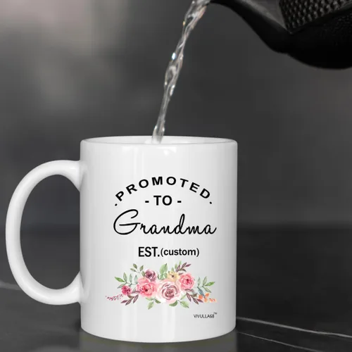 Miniatura 7 de Taza personalizada con texto en inglés "Promoted To Grandma Cup, Frist Time Grandma Cup, Grandma To Be", regalo para la nueva abuela, tazas de café