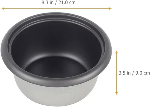 Miniatura 4 de Operitacx Olla de arrocera interior de 3 tazas/0.5L sin cocinar, olla de repuesto interior antiadherente compatible con olla arrocera de 1.5 L