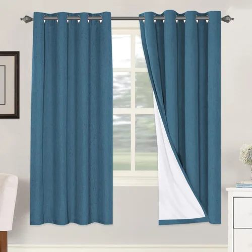 Miniatura 188 de H.VERSAILTEX Cortinas opacas de lino de 72 pulgadas de largo, 100% absolutamente opacas, con aislamiento térmico, con textura de lino, cortinas