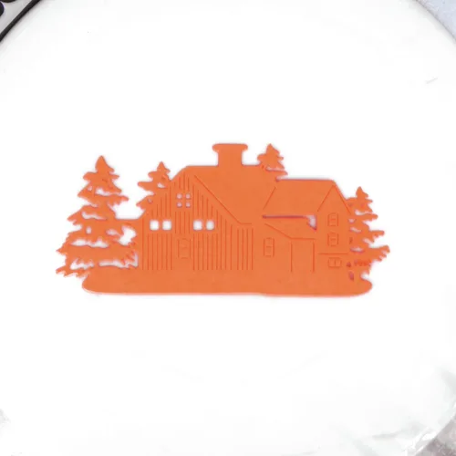 Miniatura 2 de Troqueles de corte de metal de cabaña de madera del bosque para álbumes de recortes, álbum de fotos, decoración en relieve, plantilla de tarjetas