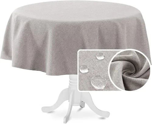 Miniatura 11 de H.VERSAILTEX Mantel de Lino Texturizado 60 x 84 pulgadas Impermeable Mantel Decorativo Antiderrames con Aspecto de Lino para Mesa de Fiesta Tela