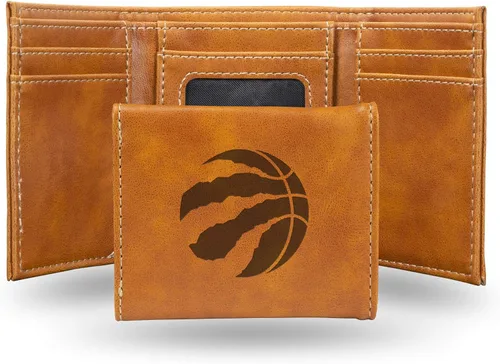 Miniatura 32 de NBA Rico Industries - Billetera triple grabada con láser y tres pliegues, accesorio para hombre Negro