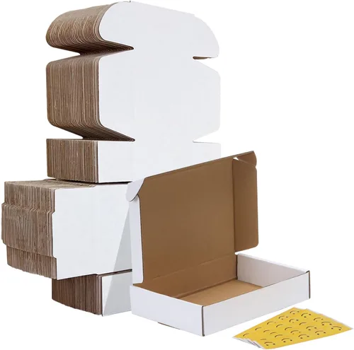 Miniatura 43 de HORLIMER Paquete de 40 cajas de envío de 5 x 5 x 5, caja de cartón corrugado blanco para correo, embalaje, pequeñas empresas