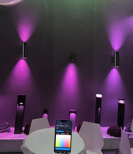 Miniatura 3 de rosykite RF Control remoto RGB cambio de color iluminación LED doble arriba y abajo luz de pared al aire libre, temperatura blanca 2700 K - 6500 K