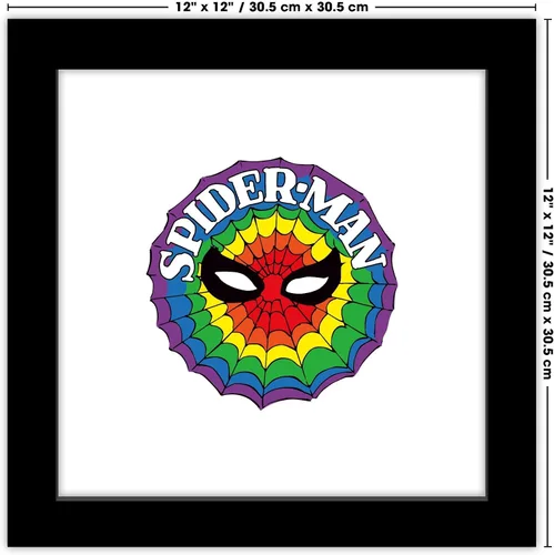 Miniatura 6 de Trends International Gallery Pops Marvel Spider-Man - Póster de pared retro con diseño de arco iris, 12.00 x 12.00 pulgadas, versión de marco negro