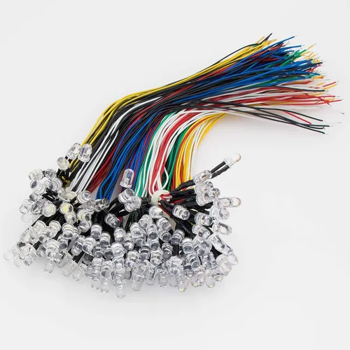 Miniatura 9 de 165 diodos emisores de luces LED precableadas de 12 V 0.197 in (11 colores x 15 piezas) kit surtido de lentes transparentes, blanco cálido, blanco