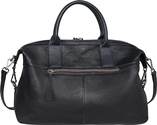 Miniatura 3 de Iswee - Bolso de hombro de cuero genuino, bolso tote con diseño de morral, con asa superior, bolso de gran capacidad, bolso cruzado