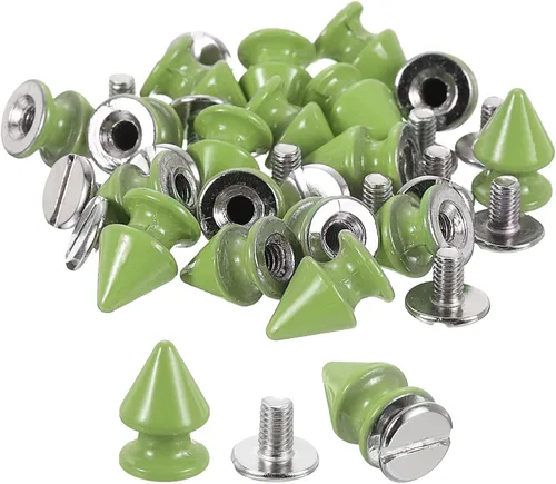 Miniatura 12 de uxcell 50 juegos de remaches de espiga cono, 0.315 x 0.472 in con rosca trasera para árbol y picos para manualidades de cuero, ropa, zapatos, Fósforo