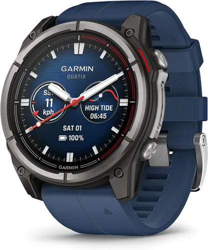Garmin® quatix® 8, 51 mm, reloj inteligente GPS marino, pantalla AMOLED brillante, controles de trazador de cartas, linterna incorporada,
