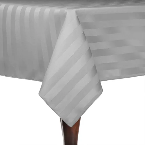 Miniatura 27 de Ultimate Textile Mantel rectangular de rayas satinadas, 59.8 x 90.2 in, color marrón oscuro