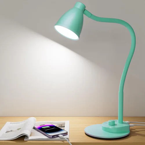 Miniatura 8 de BOHON. Lámpara de escritorio LED con puerto de carga USB, 3 modos de color, luz de lectura regulable, lámpara de tarea de inducción inteligente