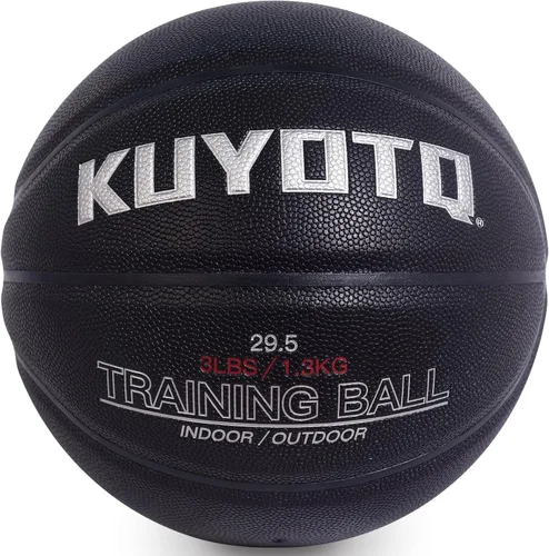 Miniatura 16 de KUYOTQ 3LBS/3.3LBS/2.2LBS Weighted Heavy Training Basketball 29.5/28.5" in and Outdoor Improving Handling Dribbling Passing Rebounding Skill marrón