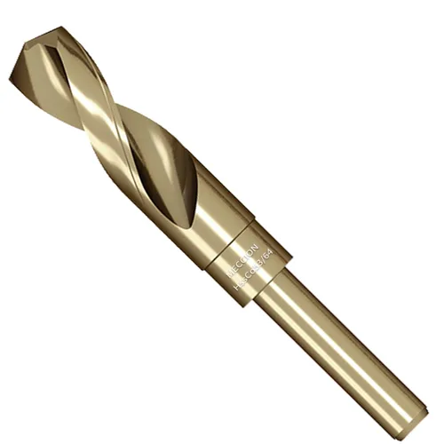 Miniatura 20 de Meccion Broca de cobalto 9/16 pulgadas, acero de alta velocidad, M35, vástago reducido, broca helicoidal para metal, hierro fundido, acero