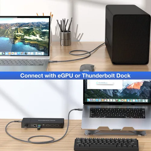 Miniatura 6 de ULT-WIIQ Cable USB4 - Thunderbolt 4, transferencia de datos de 40 Gbps, 240 W PD, 3.1 USB C a C, carga rápida, 8K/6K @60Hz, compatible con iPhone 15