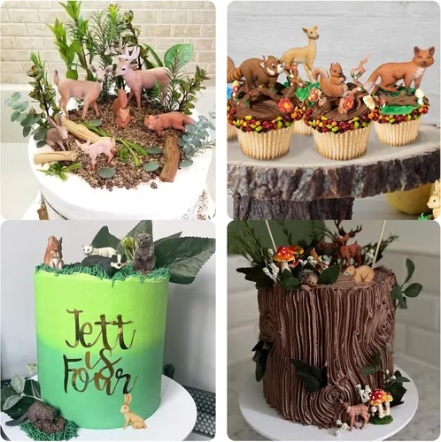 Miniatura 6 de Molde de silicona para fondant de conejo de zorro, molde de chocolate de ciervos sika, alce de bosque, castor de mapache, moldes para hornear