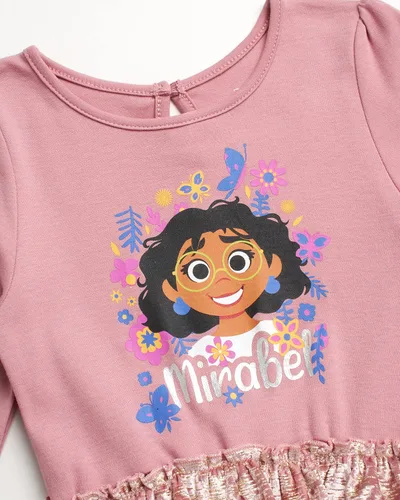 Miniatura 4 de Disney Vestido Encanto para niñas Vestido Mirabel Encanto para niñas Vestido tutú de princesa para niños pequeños (tamaños 2T-6X)
