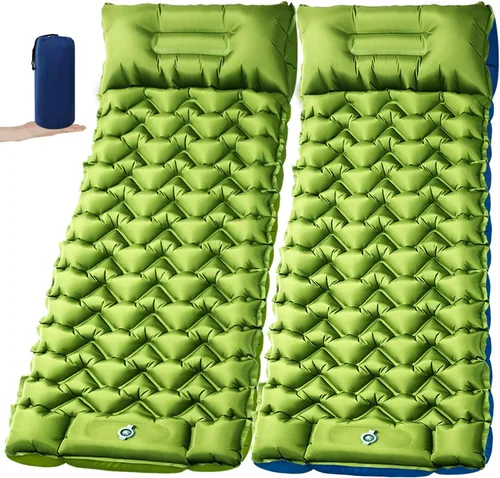 Miniatura 15 de Almohadilla de dormir para camping Oramoose, colchón inflable ultraligero de 4 pulgadas de grosor con almohada, almohadilla de dormir con bomba