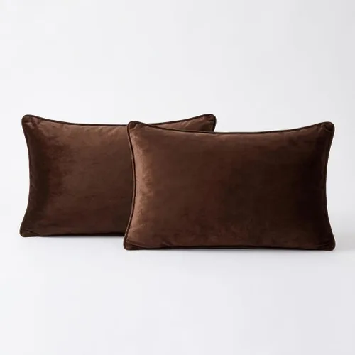 Miniatura 13 de JIAHANNHA Fundas de cojín de terciopelo rojo 12x20 pulgadas Paquete de 2 suaves fundas de cojín cuadradas decorativas para sofá, sillón, cama, sala