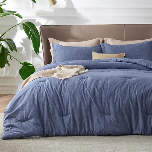 Miniatura 57 de Bedsure - Juego de edredón queen - Juego de ropa de cama refrescante y cálida, ropa de cama reversible gris claro para todas las estaciones, 3 03