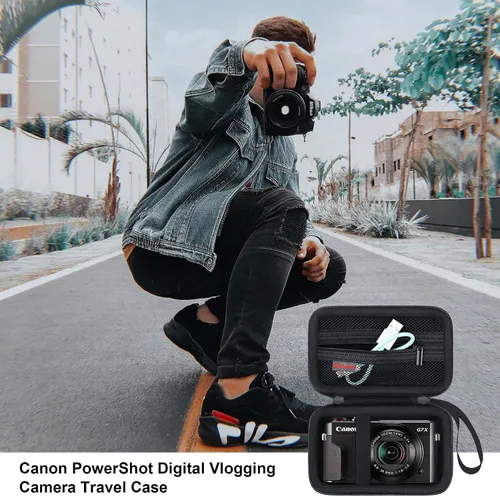 Miniatura 7 de Elonbo Funda de transporte para cámara digital Canon PowerShot G7 X Mark III/G7 X Mark II/G7 X, Canon G7X Mark iii/ii 4K Vlogging Cámara Bolsa