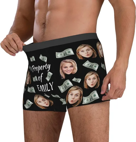 Miniatura 4 de Boxers personalizados con cara para hombres, novio, marido, ropa interior divertida personalizada para ideas de cumpleaños para él, S-XXL