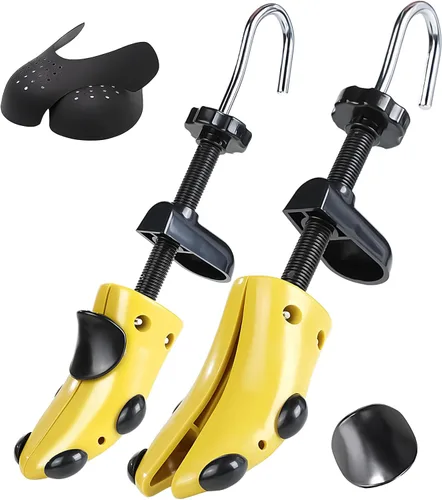 Msentuo Estirador de zapatos, longitud y ancho ajustables para hombres y mujeres, ampliador de zapatos ajustable de 4 vías