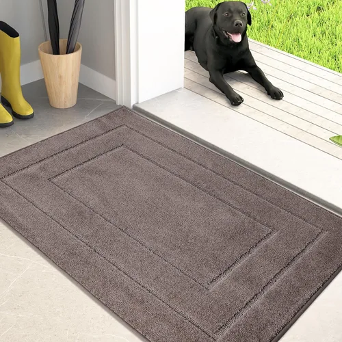 Miniatura 33 de PURRUGS Tapete para puerta que atrapa la suciedad, 20 x 31.5 pulgadas, antideslizante, lavable a máquina, tapete de entrada para perro, tapete