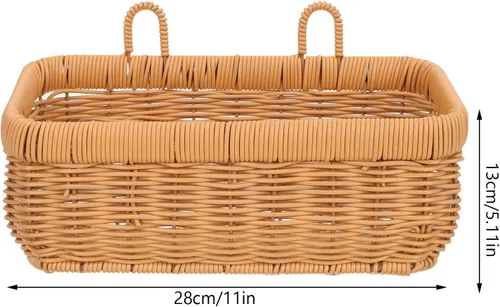 Miniatura 6 de Cabilock Cesta colgante tejida para almacenamiento de pared, cesta de almacenamiento para colgar en la cocina, organizador de artículos diversos