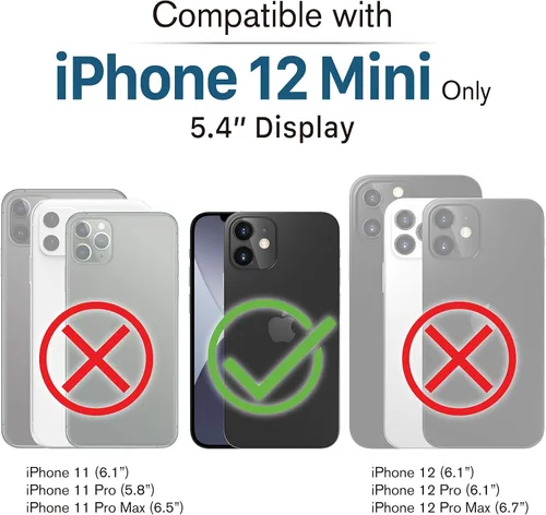 Miniatura 2 de VENA Funda para iPhone 12 Mini con purpurina, vLove (forma de corazón, protección de CornerGuard), funda híbrida delgada y transparente de doble