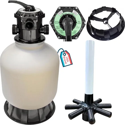 Miniatura 13 de Swimline Hydrotools Bomba de filtro de arena para piscina de 16 pulgadas para piscina sobre el suelo y enterrada Sistema completo de 3/4 HP