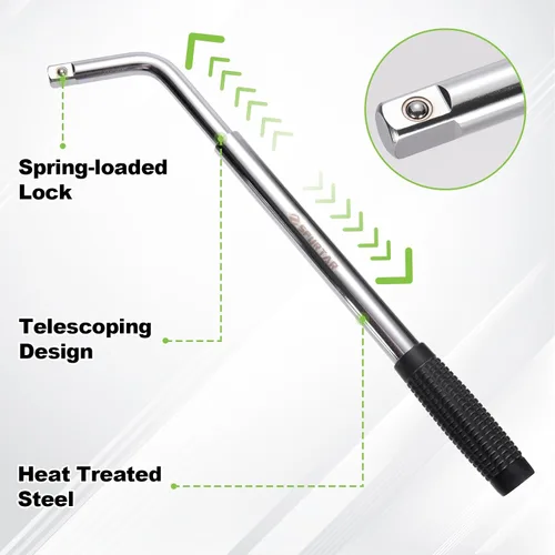 Miniatura 7 de Spurtar Llave de rueda telescópica extensible con abrazadera de rueda, llave de tuerca de rueda, herramientas de reparación de neumáticos, removedor