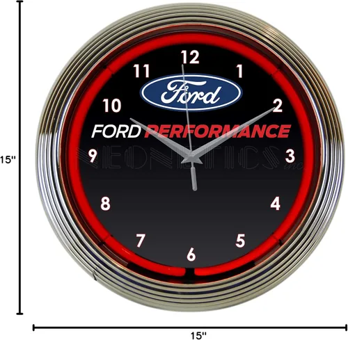 Miniatura 2 de Neonetics Ford Performance - Reloj de pared de neón rojo, 15 pulgadas