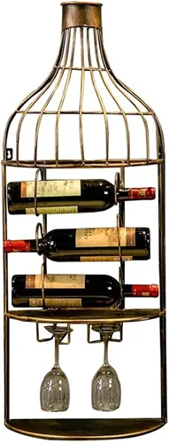 Estante de vino montado en la pared para el hogar, restaurante, bares, decoración de bares, estilo industrial retro, estante de vino de hierro