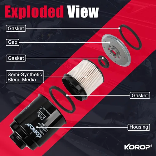 Miniatura 7 de Juego de filtro de combustible, separador de agua y filtro de aceite Compatible con Dodge Ram 6.7L Cummins Diesel 2013-2018 2500 3500 4500 5500