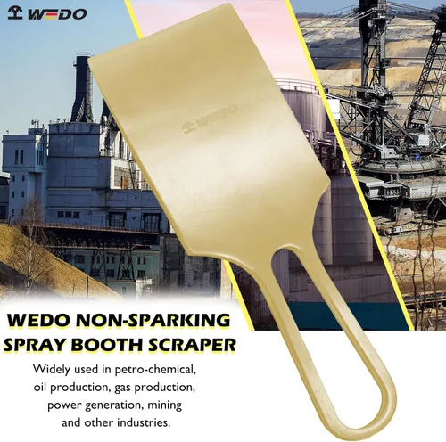Miniatura 6 de WEDO Raspador de cabina de pulverización sin chispas de 9 pulgadas de longitud, raspador de cabina de pulverización de seguridad sin chispas, bronce