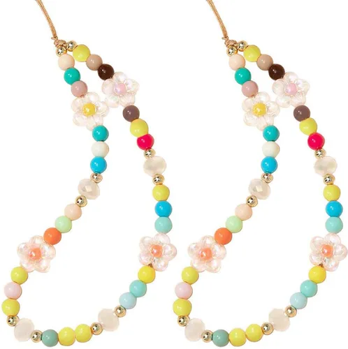 Miniatura 42 de Beaded Phone Charm Cute Fixed Beads Pearl Wristlet Chain Camera Wrist Strap CarKey Lanyard
